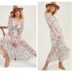 NEW! Altar’d State Nora Floral Maxi Dress Womens M Tiered Ruffle Fairy Boho NWT
